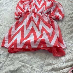 Red and White Patterned dress